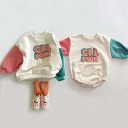 Autumn Spring Baby Girl Romper Fashion Long Sleeve Letter Newborn Girls Jumpsuits Clothes Infant Girl Sweater Clothes