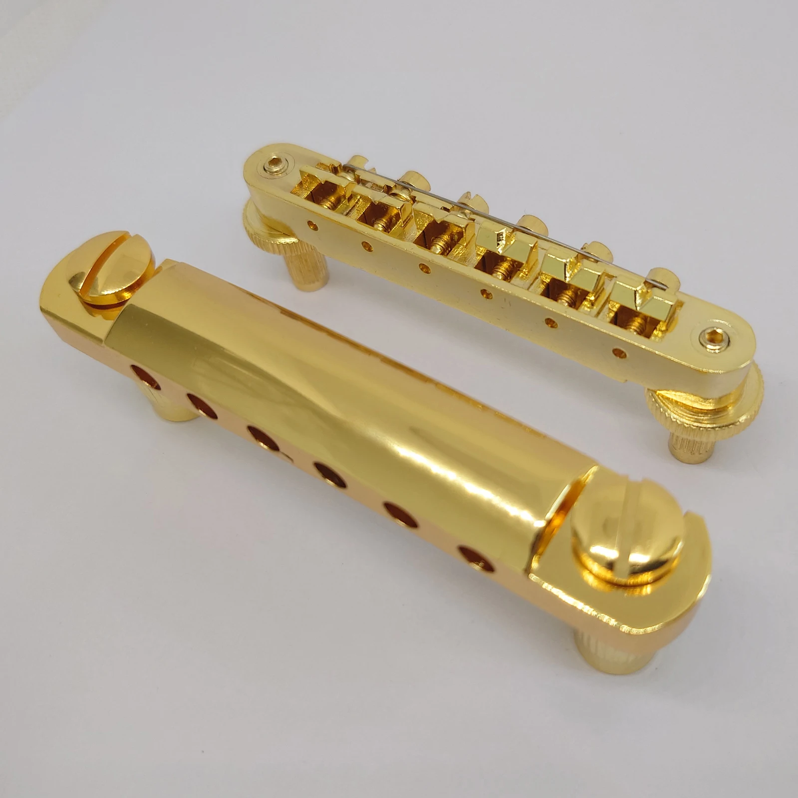 Guitar Fixed Saddle Bridge Tailpiece Tune-O-Matic 1 Set Gold for ABR-1 LP SG Electric guitars Replacement parts