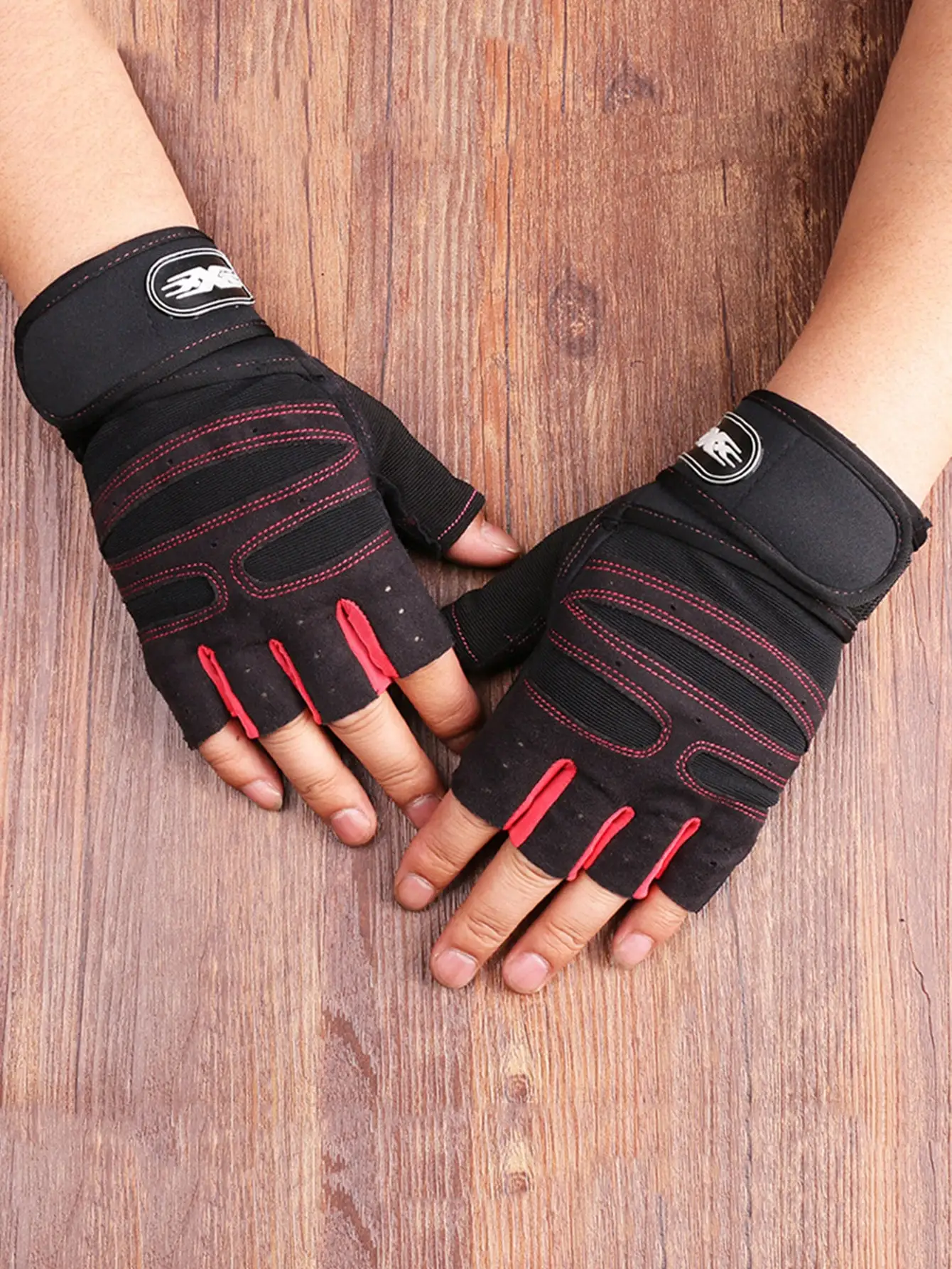 اللياقة البدنية، مضاد للانزلاق، مقاوم للاهتراء، ركوب الدراجات في الهواء الطلق، تسلق الجبال، تسلق الصخور، قفازات نصف إصبع قابلة للتنفس، قطعة واحدة #1