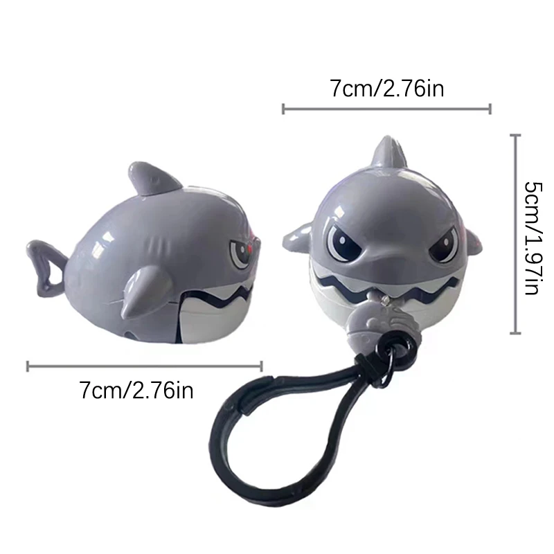 Cartoon Cute Stay Wire Bites Teeth Shark Keychain Creative Pull String Decompression Novelty Funny Toys Backpack Pendant Decor