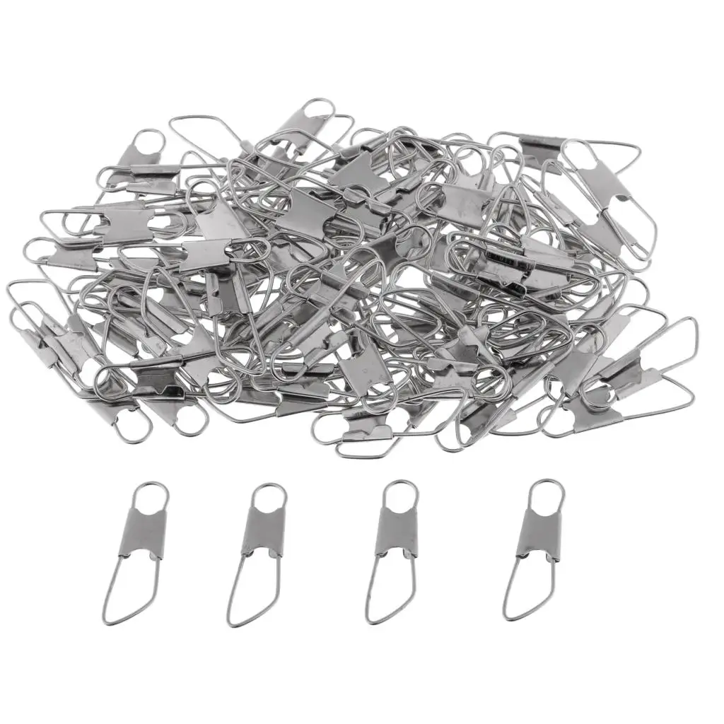 2x 100Pcs Fishing Interlock Snap Fishing Swivels Snap 1.7x0.5cm