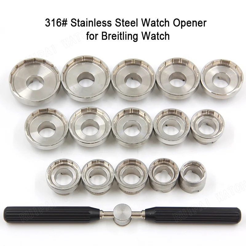 High Quality 15pcs Stainless Steel Watch Case Opener Tool Set for Brl Watch Case Removing