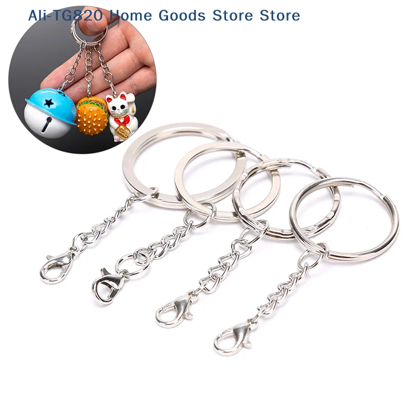 

[TG820]10Pcs/Set Polished Silver Keyring Split Ring Short Keyring DIY Making Keychains