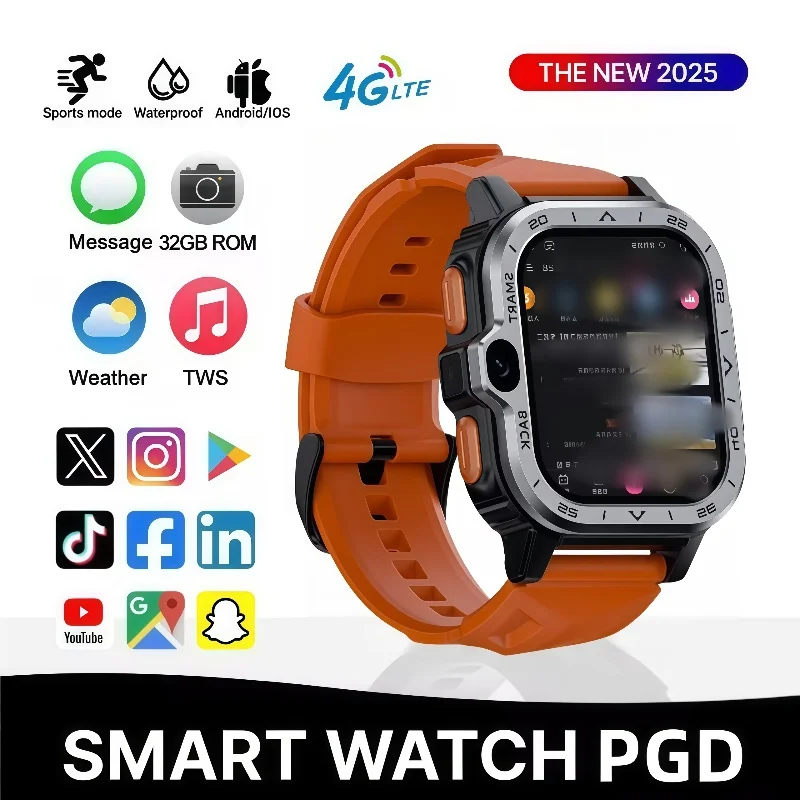 

Valdus PGD Android Смарт-часы Мужчины GPS 16G/64G ROM Хранение HD Двойная камера NFC 2G 4G SIM-карта WIFI Беспроводной быстрый доступ к Интернету