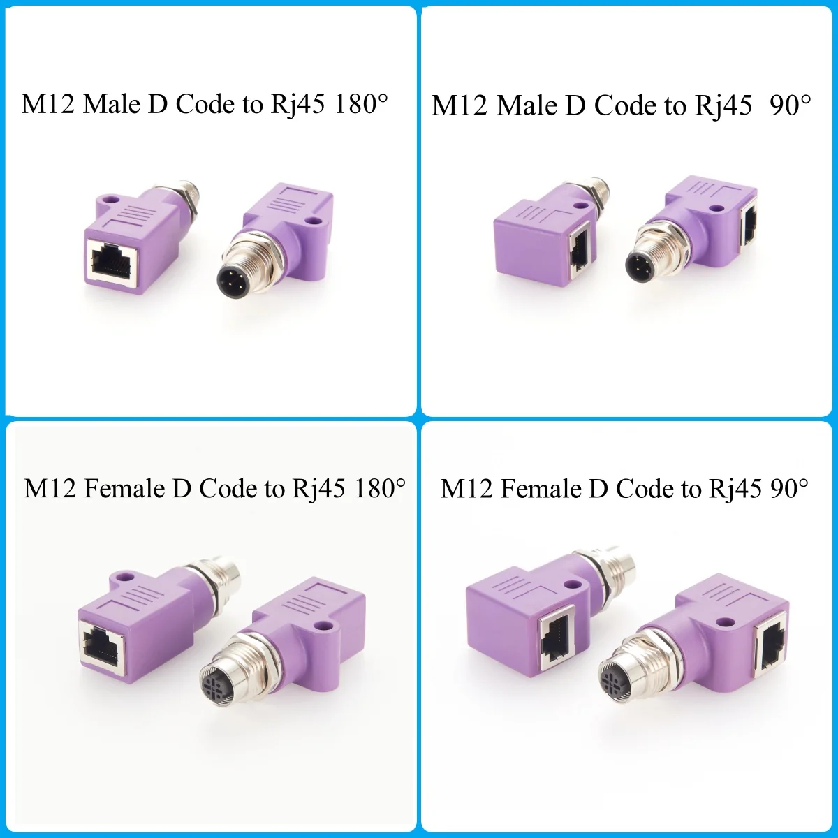 Profinet M12 4-Pin D-Code auf RJ45 Cat5 Ethernet-Durchgangsbuchse Schottmontage Rundsteckverbinder für EtherCAT, Sensor – Detail 3