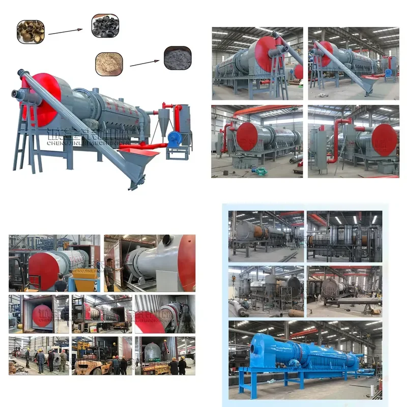 Bamboo Chip Charcoal Coconut Shell Production Line Continuous Charcoal Carbon Fiber Biochar Carbonization Kiln Furnace