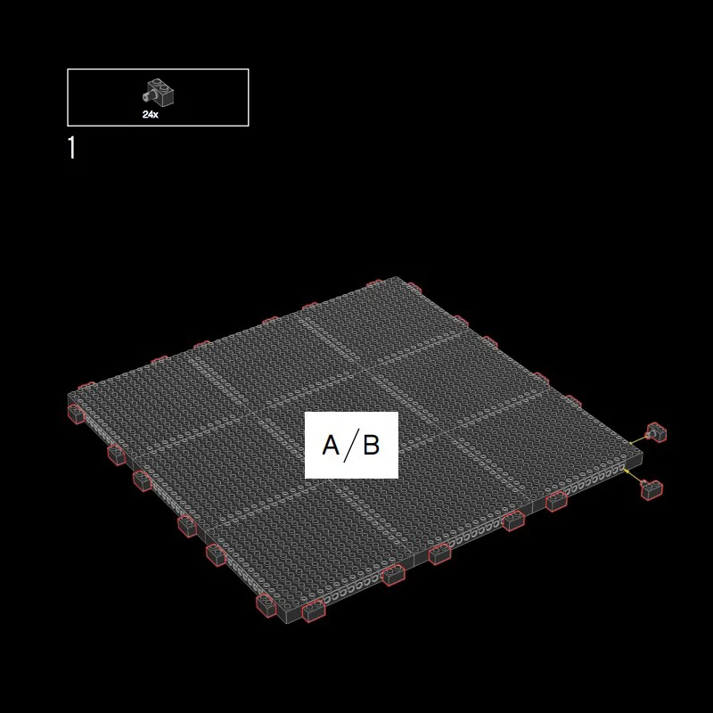 Pixel Art Malerei Weiß Fotorahmen Set Ziegel 4/3 16x16 Grundplatten Bausteine MOC Teile Spielzeug Kompatibel 31202/31204/65803 – Detail 2