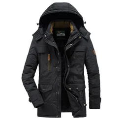 Chaqueta de invierno para hombre, Parka con capucha cálida resistente al frío y forro de lana de cordero para salir con clima nevado, ropa de montañismo para hombre