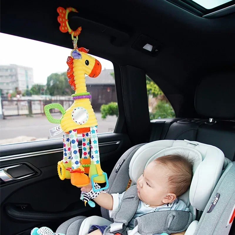Jouets de développement sensoriel pour nouveau-nés et nourrissons, clochette en forme d'animal doux, hochet en peluche girafe et zèbre avec dents, 2025