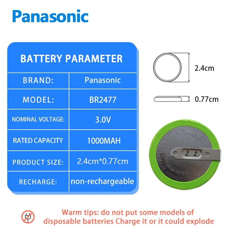 Panasonic BR2477A battery 3V high-temperature resistant industrial control motherboa