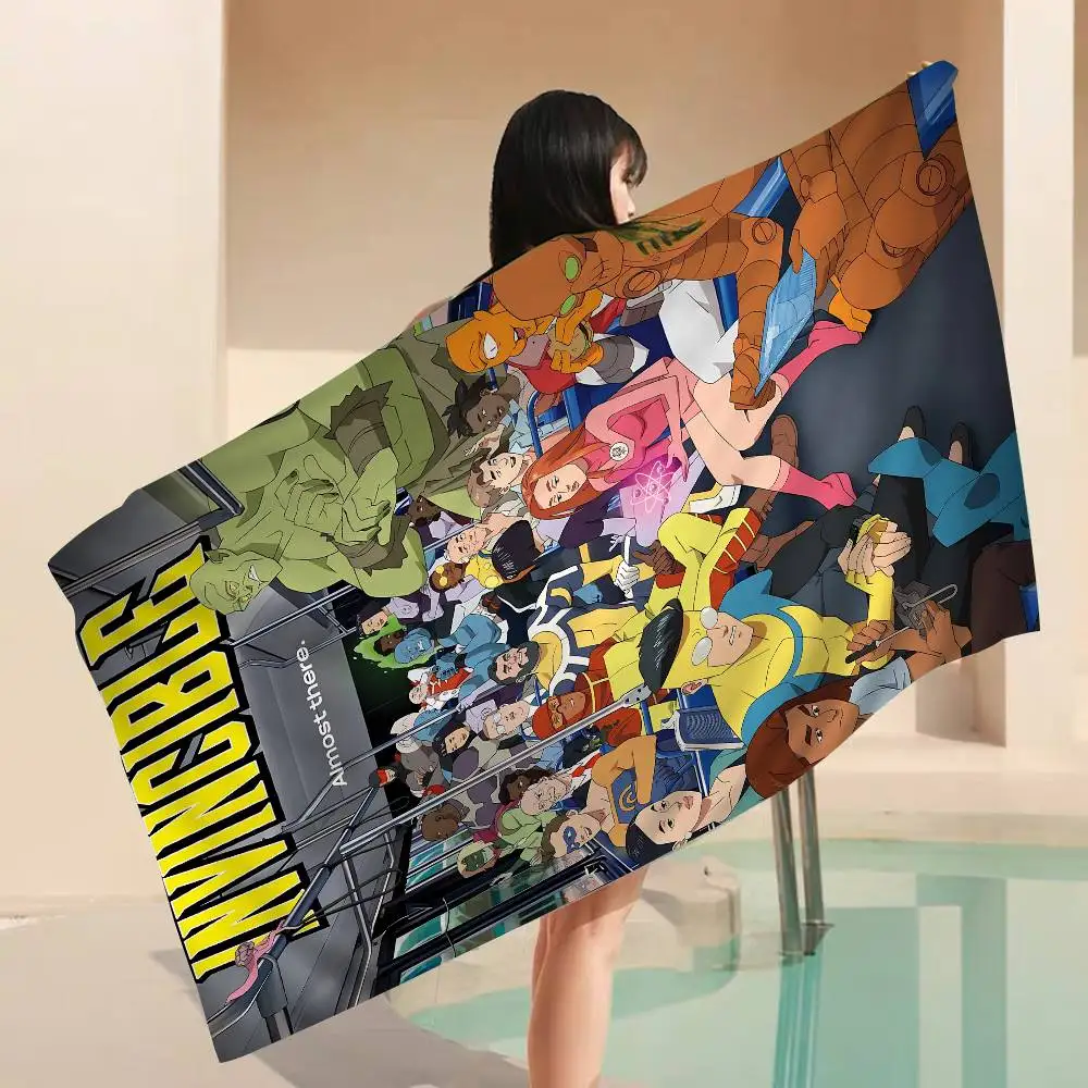 I-Invincible Season 2 Big Microfiber Beach Towels Quick Dry Towel Sand Beach Towels Pool Towel For Travel Swim Pool Yoga