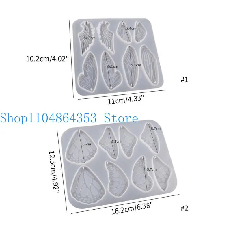 DIY 귀걸이 실리콘 금형 날개 모양의 댕글 만들기 도구 수제 목걸이 쥬얼리 펜던트 금형 DIY 수지 주조 금형