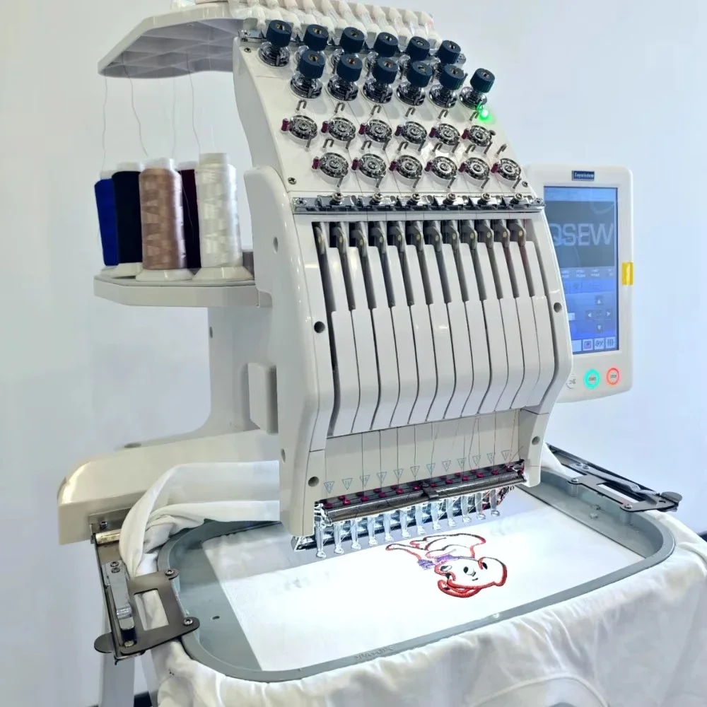 QS-1201S single head computer hat hat embroidery machine computer t-shirt logo label