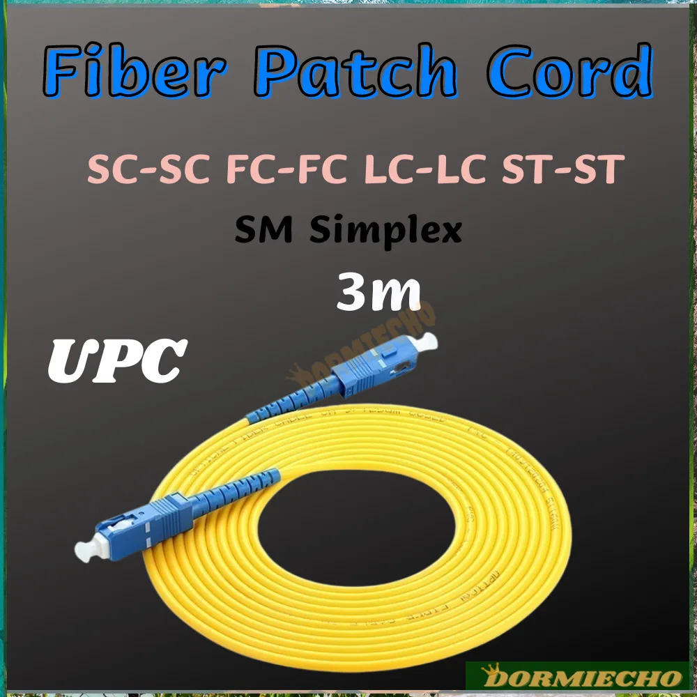 

High Quality 3m Simplex Fiber Patch Cord SC-SC FC-FC LC-LC ST-ST SM Jumper Cable Optic for Network FTTH