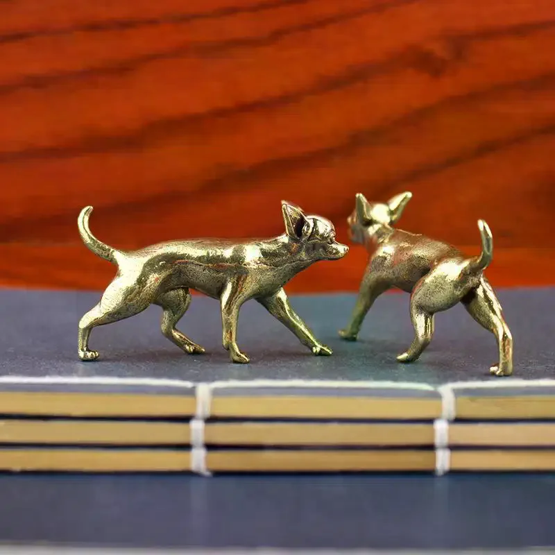 NEW Animal Brass Ornaments Hairless Dog Puppy Entrance Coffee Table Decoration Decoration Hairless Dog Animal Desktop Ornaments