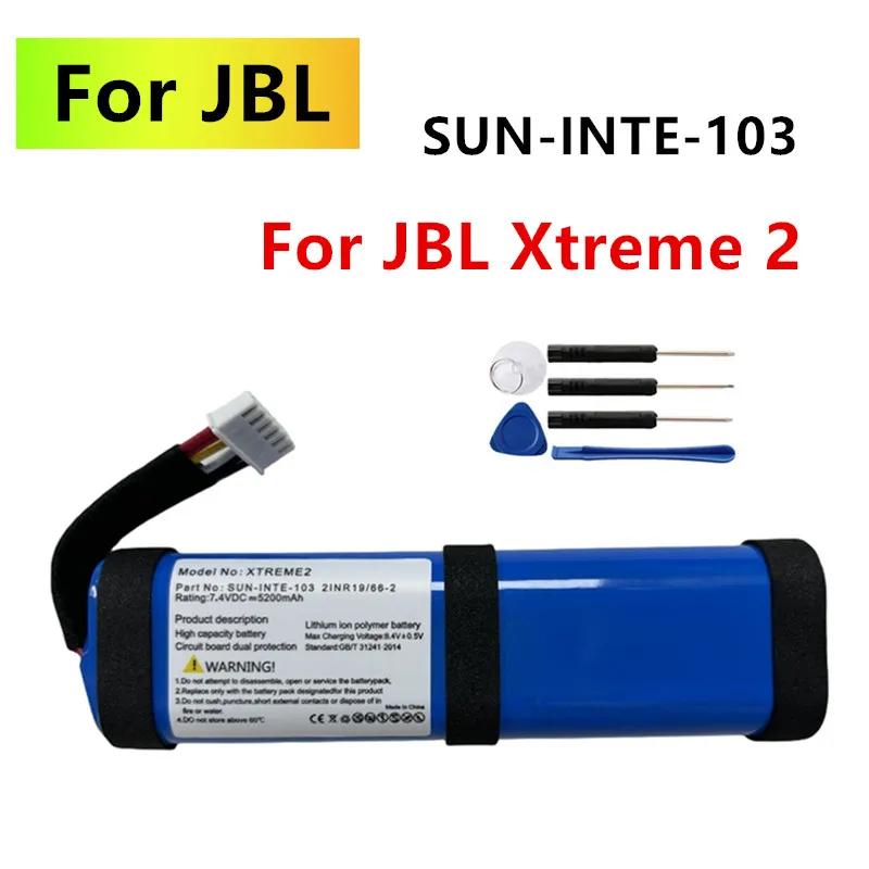 New Replacement Battery 5200mAh For JBL Xtreme 2 Xtreme2 Battery SUN-INTE-103 2INR19/66-2 ID1019 Bluetooth Speaker Battery +Tool