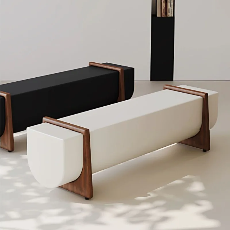 Solid wood bench tea room leisure stool model room hotel sales office shopping mall leisure special-shaped stool