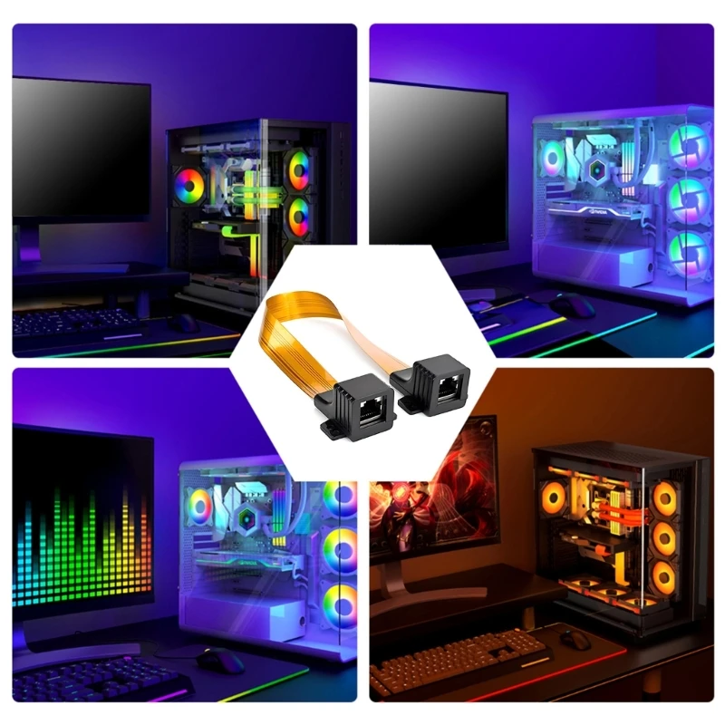 Cable Ethernet CAT6, conector pared RJ45, Cable conexión Internet Flexible, Cable velocidad 30cm para en