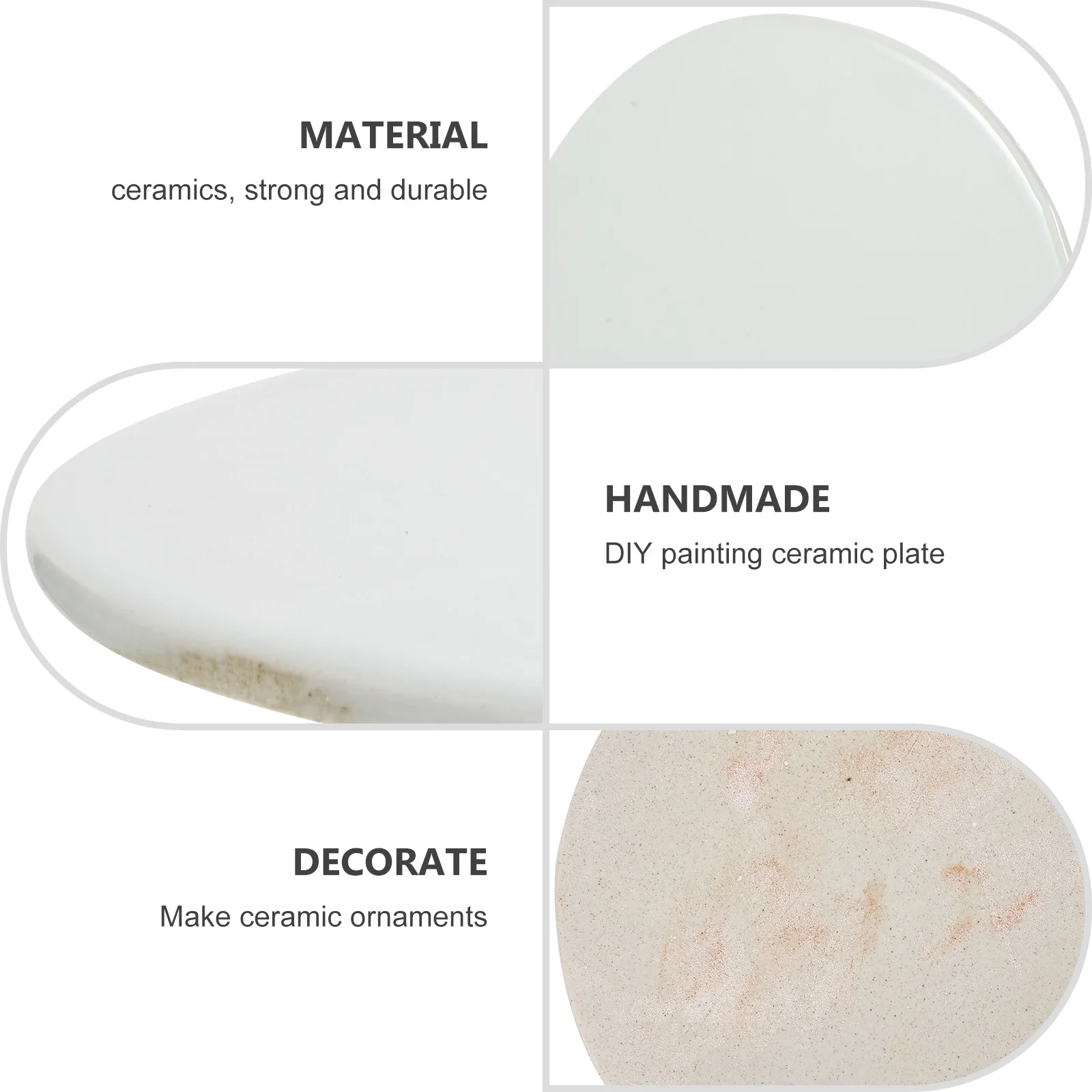 

Plate Ceramic Chip Blank Porcelain Board for Unfinished Ceramic Plate DIY Painting Round Chip Craft Training Canvas