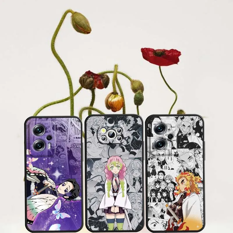 

New Demon Slayer Anime For Xiaomi Mi Poco F3 F4 F5 F6 X3 X4 X5 X6 X7 M3 M4 M5s M5 M6 GT Pro 5G Black Cover