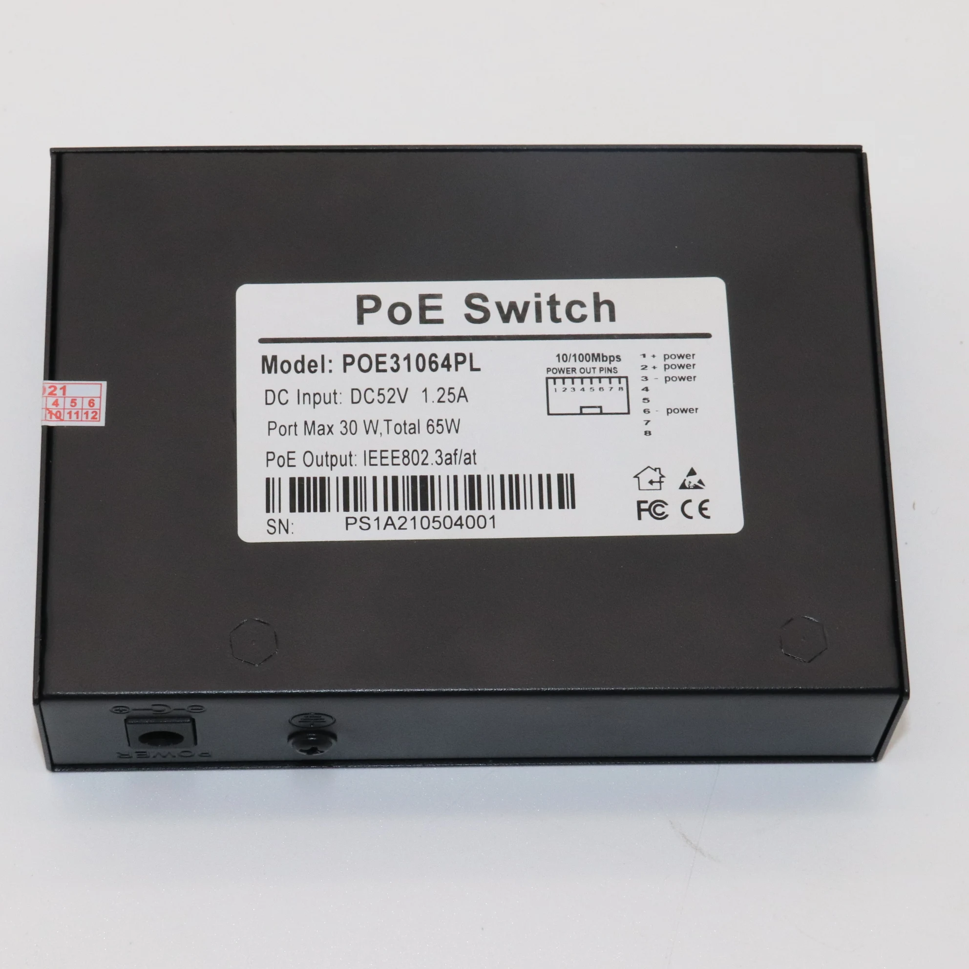 6Port POE Smart Fast Ethernet Switch 100Mbps RJ45 802.3AF for IP Camera Wireless AP CCTV 65W DIY Smart Network Device