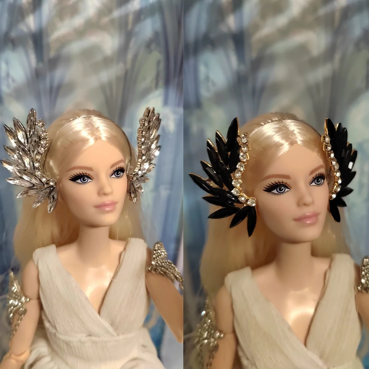 

1/6 Doll Jewellery Accessories Exquisite Angel Wings Headdress + Luxury Diamond Necklace Set For 30cm BJD Doll DIY Dress Up