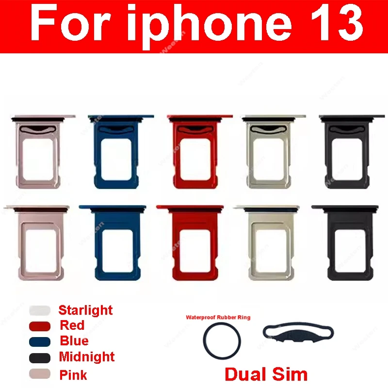 Iphone 13 için SIM kart tepsi çift tek SIM kart tutucu SIM kart okuyucu yuvası değiştirme