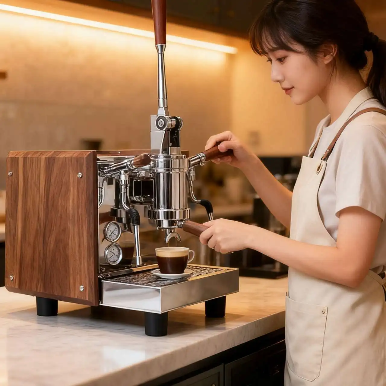 Restaurant Barista Lever Italian Coffee Maker Semi Automatic Commercial Espresso Coffee Machine