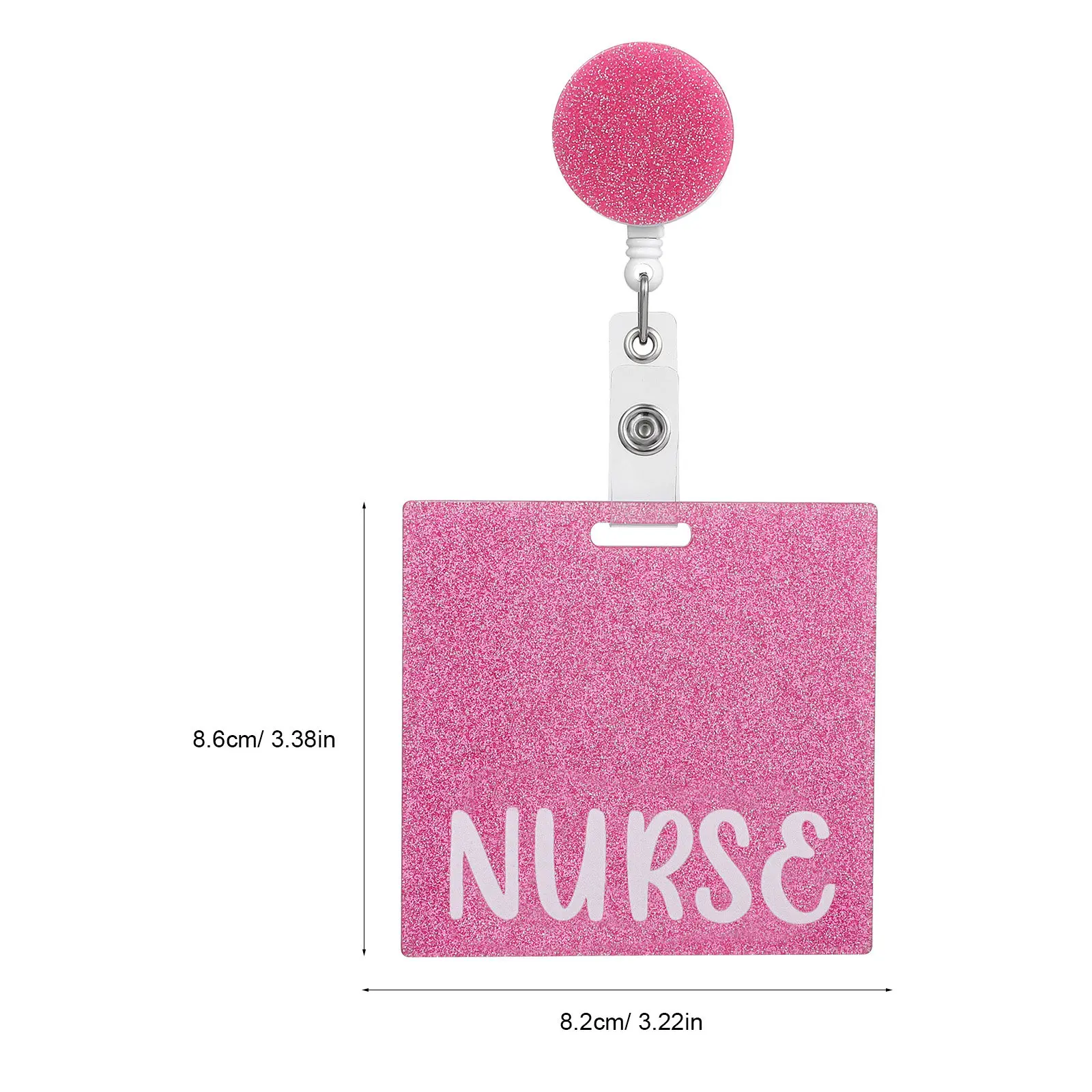 2Pcs Portable Nurse Id Badge Holder Acrylic Badge Buddy Horizontal Design for Hospital Staff Long-Lasting Card Protector