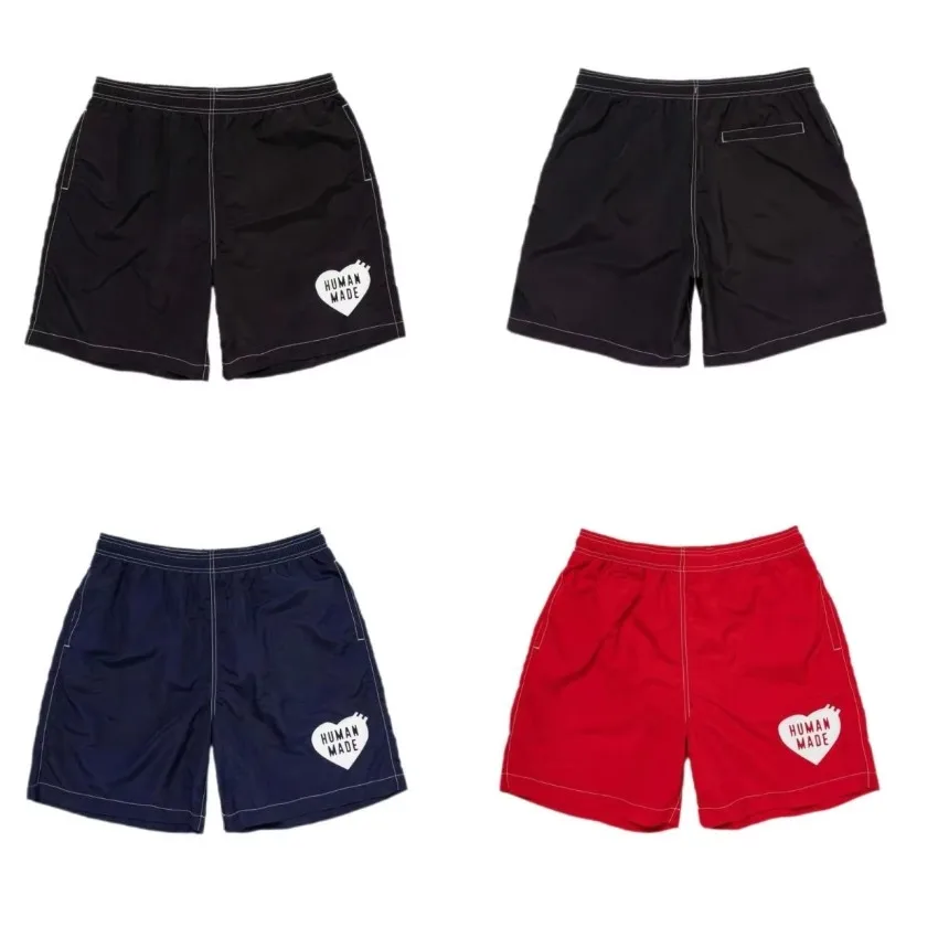 HUMAN MADE Heart Logo Shorts Casual Loose Quick Dry Unisex Summer Beach Gym Daily Streetwear Lightweight