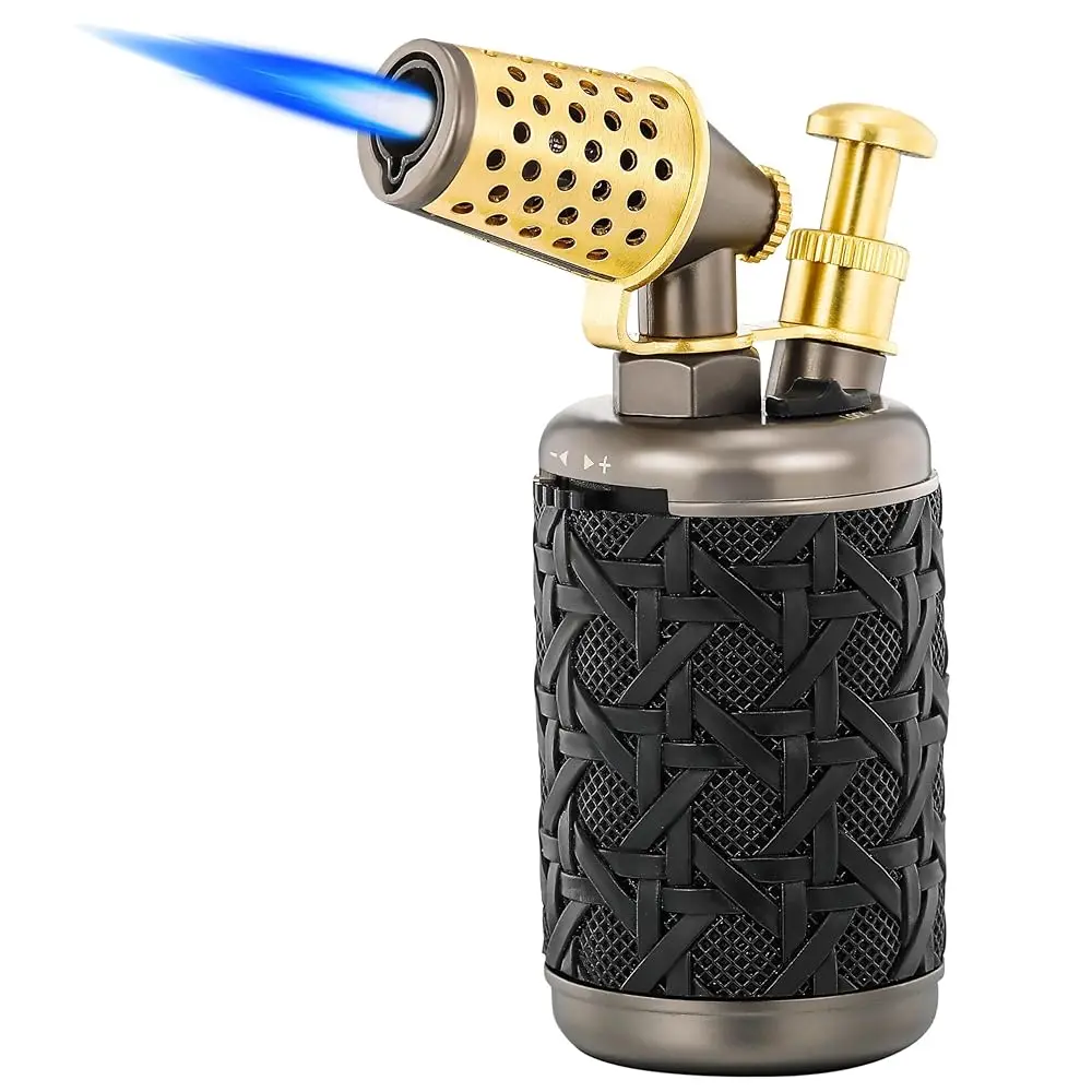 

Ailexpress Recommendation - Jet Torch Lighter,Tabletop Refillable Butane Gas Windproof Cigar Copper Lighter with Cigar Punch Fla