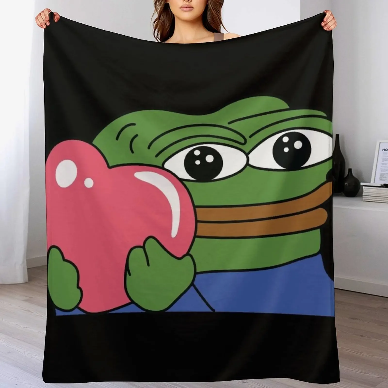 peepoLove Emote High Quality Throw Blanket Warm Flannel Blanket for Couch Chair Bedroom