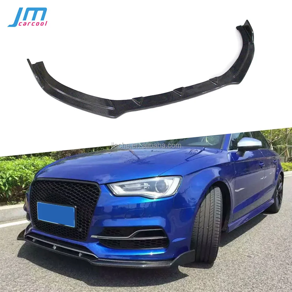 Carbon Fiber Front Bumper Lip Spoiler for Audis A3 Sline S3 Sedan 4 door 2014 2015 2016 Molding Bumper Decoration