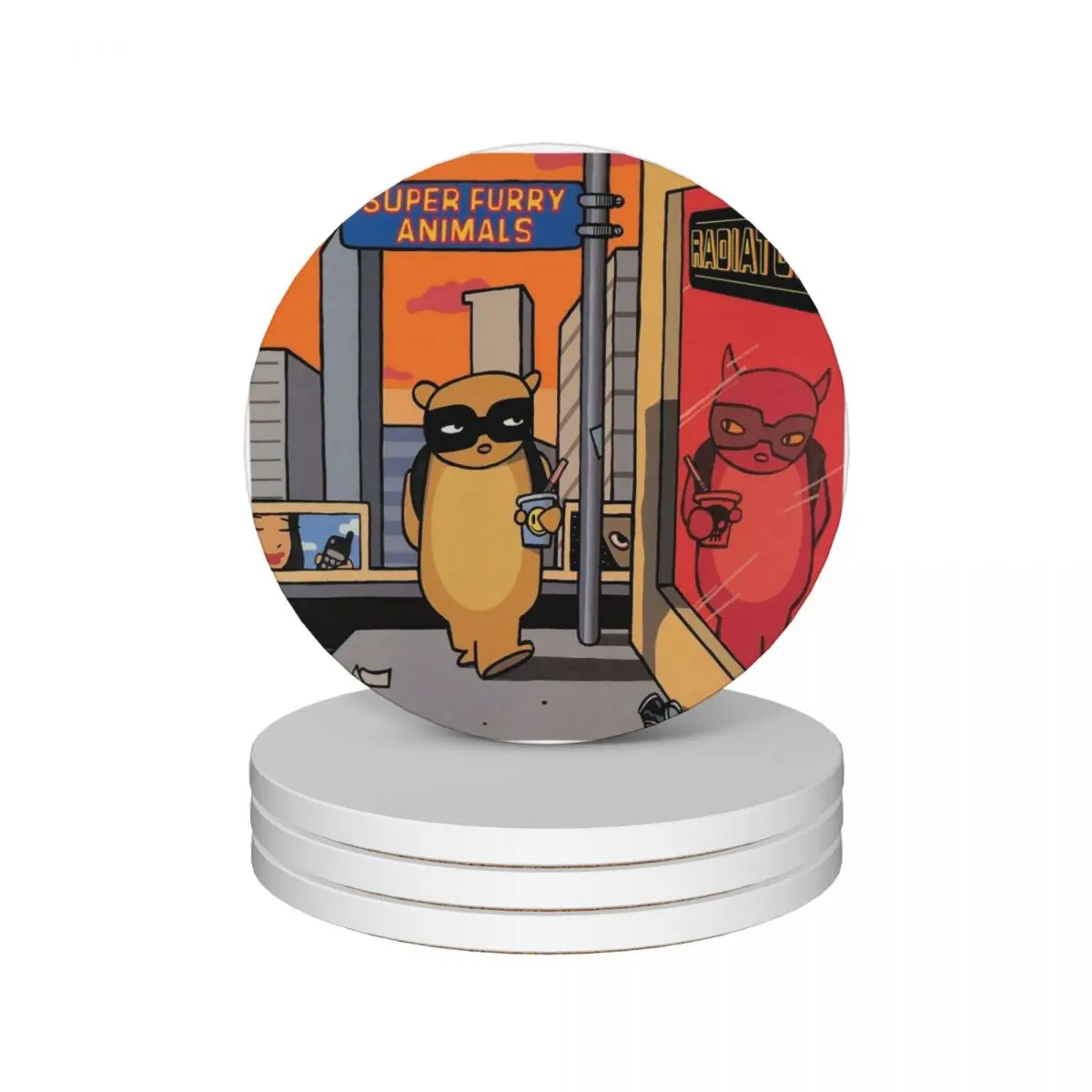 Super Furry Animals - Radiator Ceramic Coasters (Set of 4) ceramic ceramic stand cup holder Coasters