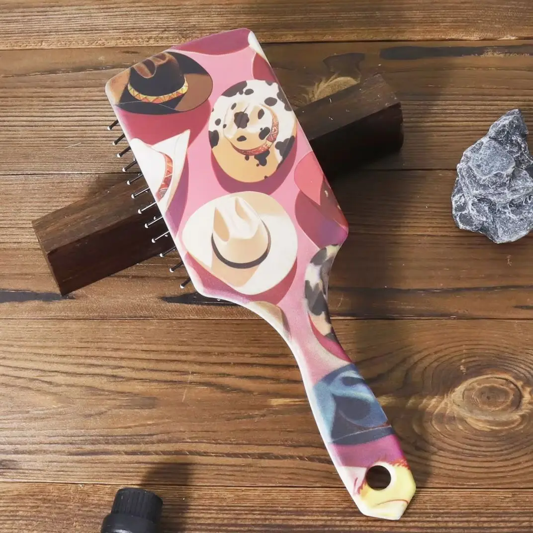 1 шт. квадратная расческа с подушкой безопасности с принтом, удобная антистатическая воздушная подушка, нейлоновая щетка, портативная расческа, специально для париков из натуральных волос