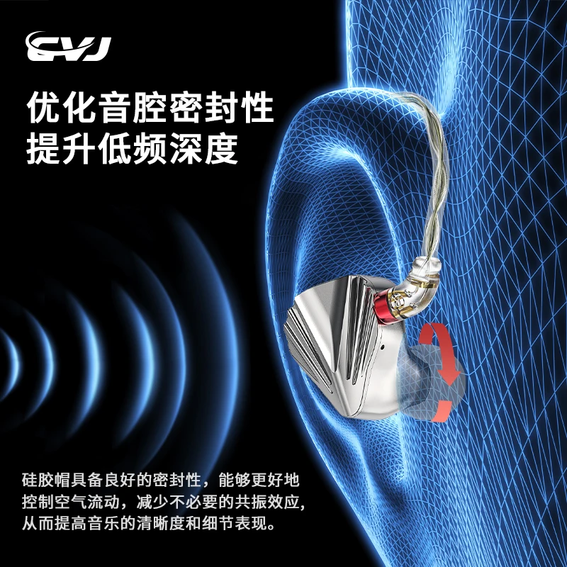 CVJ earphone Tips 4mm-6mm Nozzle membawa tinggi frekuensi disesuaikan profesional ujung telinga silikon S/ M/ L