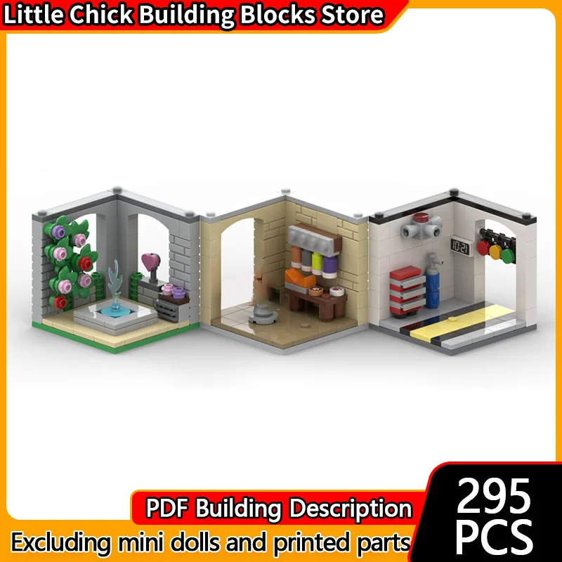 

City Street View Model MOC Building Bricks Condensed Scene Modular Technology Children Holiday Gifts Assemble Toys Suit