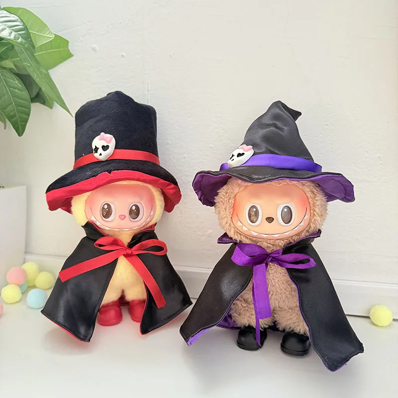 

Eerie Knight Cape Set Halloween Labubu Costume for 1st-3rd Gen Vinyl Doll Spooky Sitting Hanging Outfit Clothes for Labubu