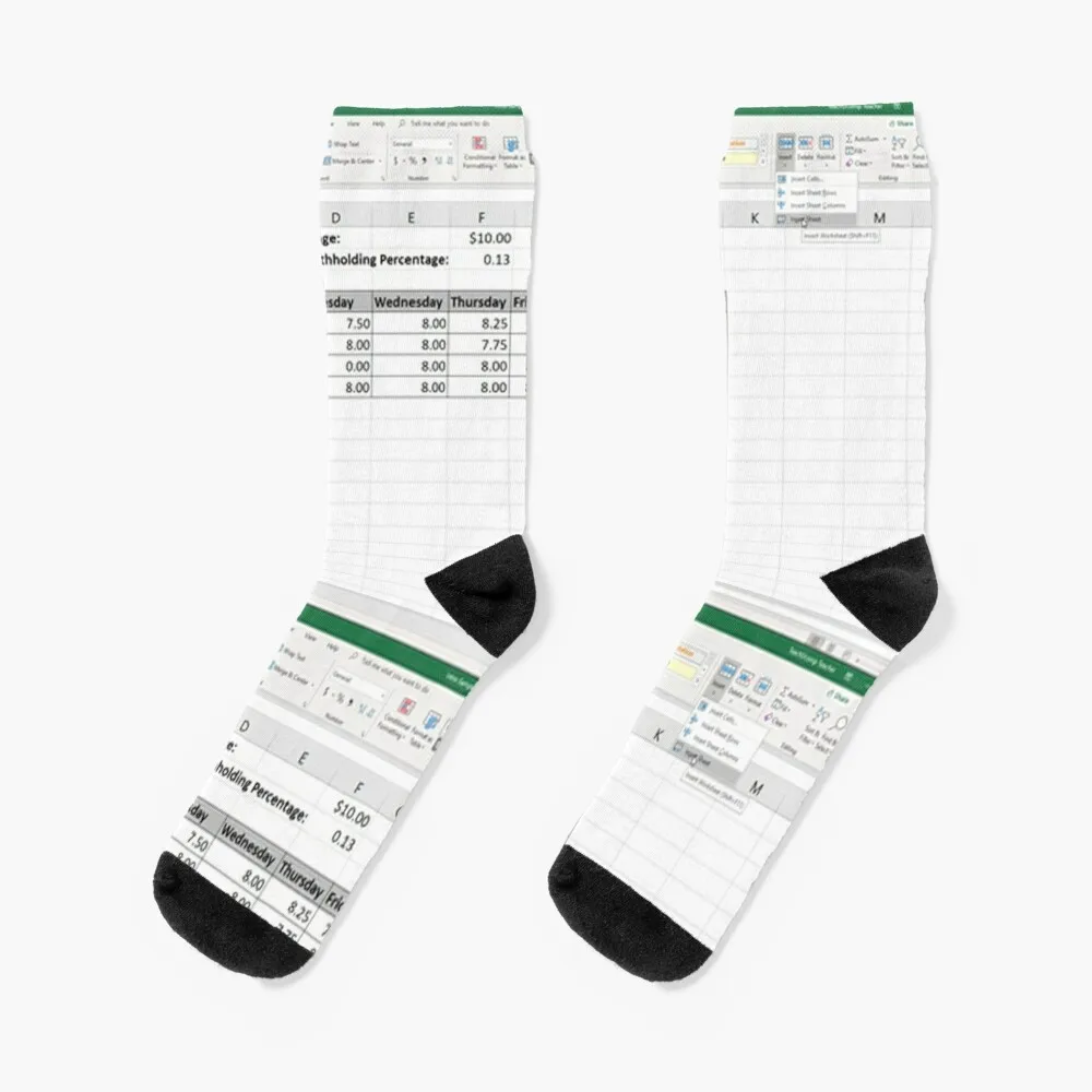 

Excel spreadsheet Socks Male sock Ankle socks woman valentines day gift for boyfriend Women's short socks