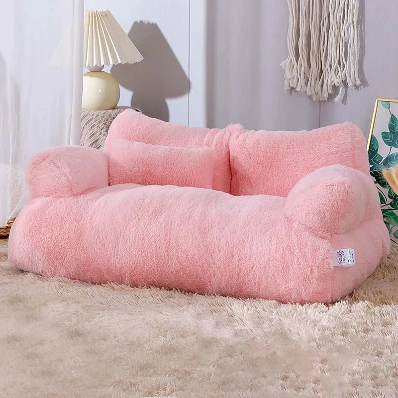 Cama de lujo para gatos, sofá cálido de invierno, nido para mascotas, perros pequeños y medianos, cama cómoda de felpa para cachorros, suministros