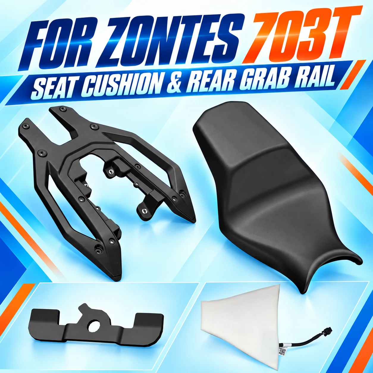 Winter Seat Heating Kit Rear Grab Rail Bracket Decor Plugs & Top Case Buckles Fit For ZONTES 703T