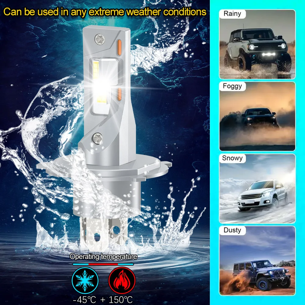 超高輝度20000LM LED車用ヘッドライトバルブ ハイ＆ロービーム H4 LED車バイクヘッドライト オートLEDランプ ハイパワー150W