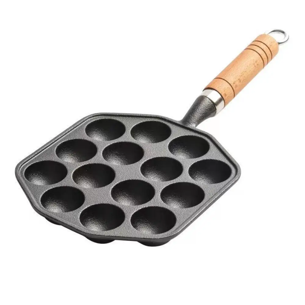 Premium Cast Iron Takoyaki Grill Pan Nonstick Kitchen Mold For Octopus Balls Quail Eggs And Snacks Portable Home Cookware