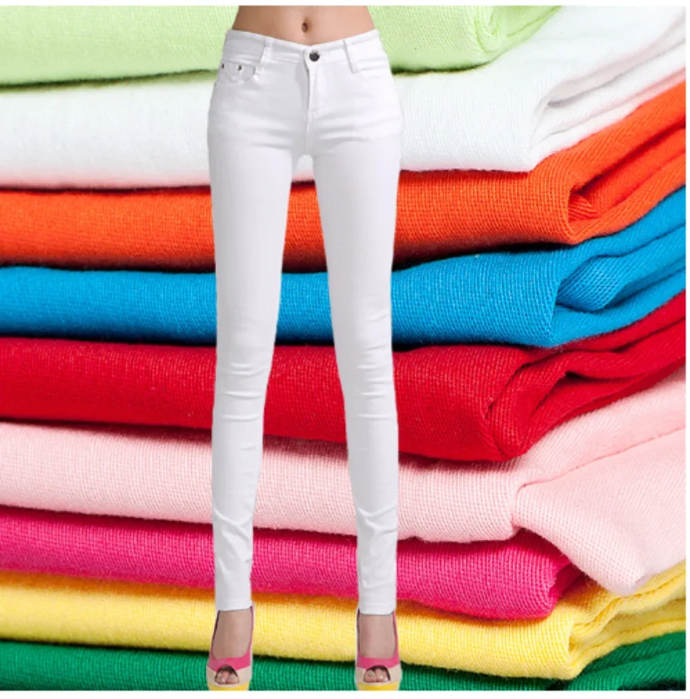 Women\'s Candy Color Pants Pencil Trousers Spring Autumn Elegant Office Mid Waist Pants For Women Slim skinny jeans pants female