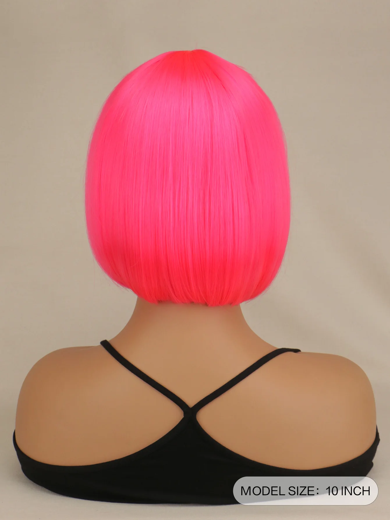 10 "짧은 밥 스트레이트 가발 헤어 플래퍼 코스프레 의상 여성용 짧은 밥 가발 파티 Cosume 핫 핑크 걸스 유니섹스
