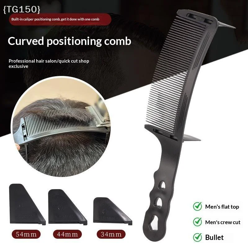 【TG150】〔T〕Barber Flat Top Haircut Comb Curved Hair Clipping Cutting Arced Comb Professional Hair Cutting Curved Positioning Comb