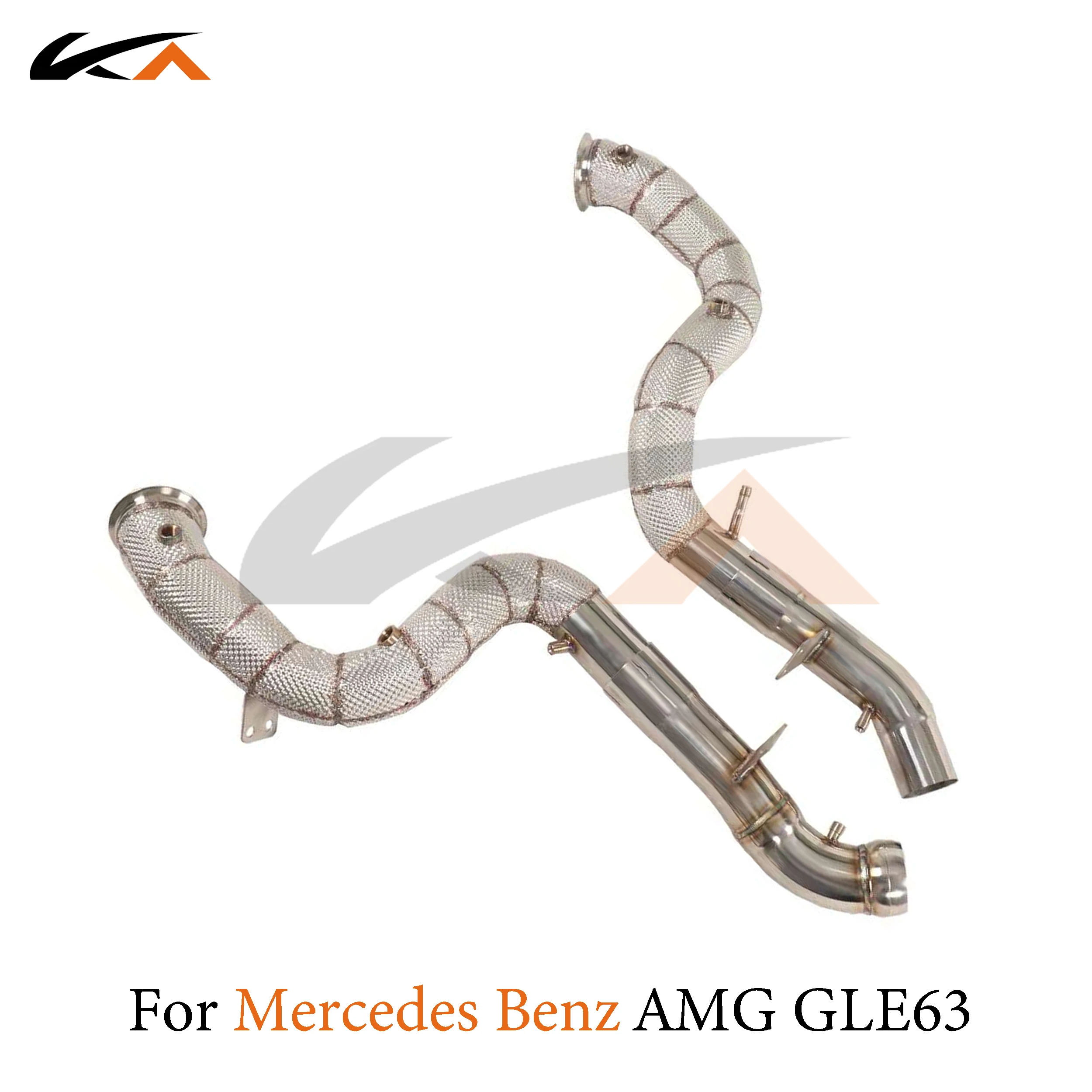 KA Tuning downpipe exhaust stainless steel headers for Mercedes-Benz AMG GLE63 4.0T performance auto parts heat shield catalysis