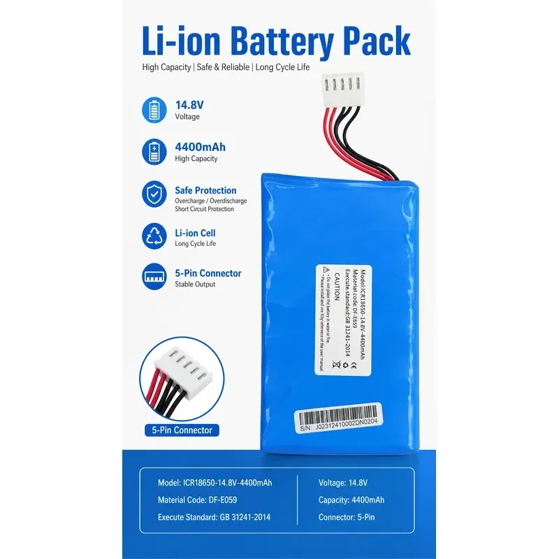 [New] 14.8V 4400mAh Rechargeable Battery for Wuhan Zhongqi iMAC U80 Digital Multi-channel Electrocardiogram Machine