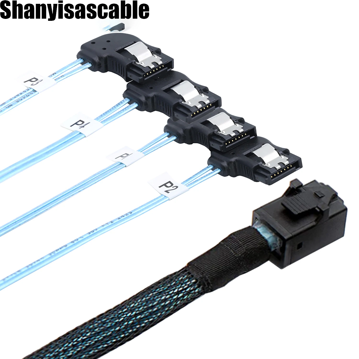 

1.0M Mini SAS Breakout HD SFF 8643 36P male to 4X SATA 7P female right angle Cable adapter