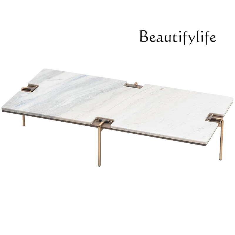 Italian Mild Luxury Marble Coffee Table Modern Minimalist Designer Model Creative Tea Table